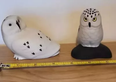 Buy Two Porcelain Snowy Owl Figurines, Excellent Condition.  • 0.99£