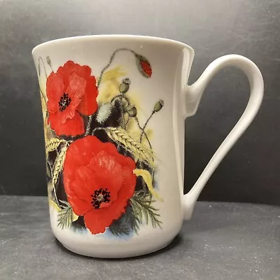 Buy Vintage 1991 Roy Kirkham Poppy’s Red Poppies Fine Bone China Mug Made In England • 19.90£