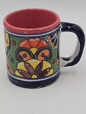Buy Mexican Talavera Pottery Mug Cup Floral Lead Free Glaze 4 X4   • 11.53£