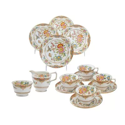 Buy HM Sutherland Kiang Pattern Bone China Cups & Saucers Made In England • 61.67£