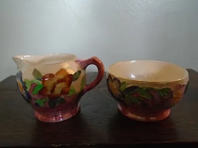 Buy  Lovely Vintage Small Maling Luster Ware Floral Jug And Bowl. • 50£