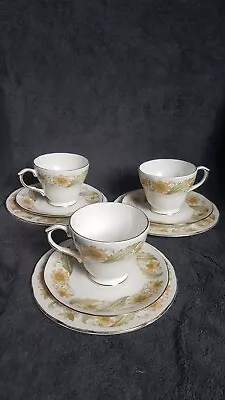 Buy Vintage Bone China Made In England Cups And Saucers Dutchess Greensleeves #348 • 14.99£
