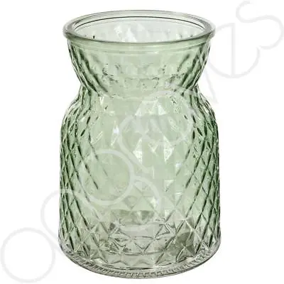 Buy Textured Green Glass Flower Bud Vase Jar Home Decoration Decor Ornament • 7.49£