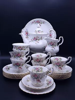 Buy Vintage Royal Albert  Moss Rose  Tea Set With Tea Pot For 6 People-1st Quality • 239.90£