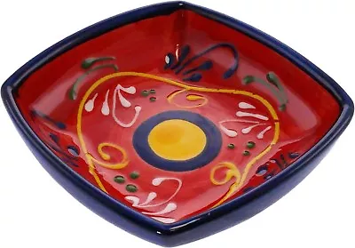 Buy Deep Square Tapas Dish Bowl 11 Cm Traditional Spanish Handmade Ceramic Pottery • 8.99£