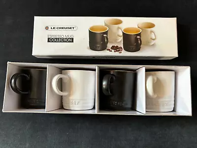 Buy Le Creuset Set Of 4, Black And White, 100ml Espresso Cups. • 25£
