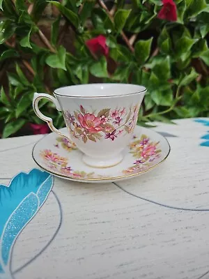 Buy Vintage Colclough Wayside Floral Honeysuckle Bell Shape Tea Cup Saucer 200ml • 4£