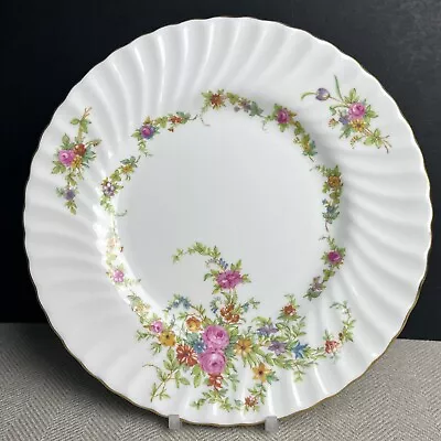 Buy Vintage Minton Lorraine Fluted Plate 9.25” 23.5cm Serving Pretty Floral Pattern • 9.50£