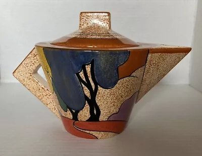 Buy Clarice Cliff Bizarre Teapot - Blue Autumn- Vintage Unique Art Tea Pot 1993 MMA • 71.49£