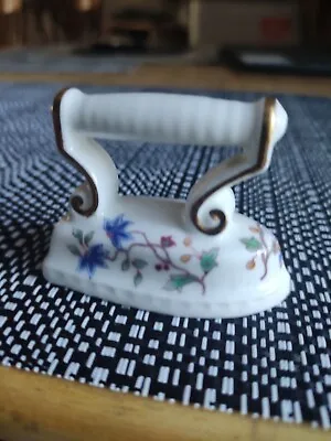 Buy Hammersley Hand Painted Bone China Floral Design Miniature Flat Iron  • 3.95£