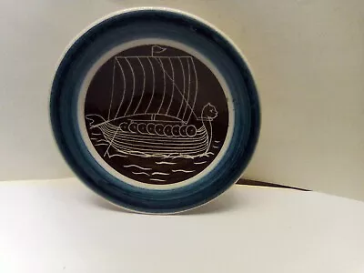 Buy Isle Of Man Pottery Hand Painted Small Pin Dish Viking Boat 11.5 Cm • 12£