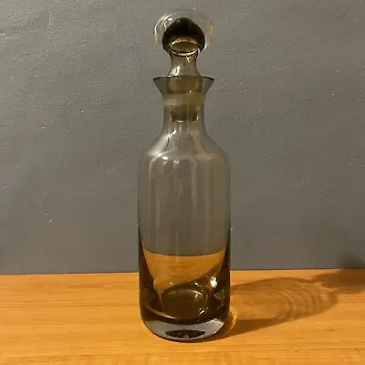 Buy Vintage Smoked Glass Decanter- Wonderful Grey Smoky Spirit Bottle With Stopper • 13.99£