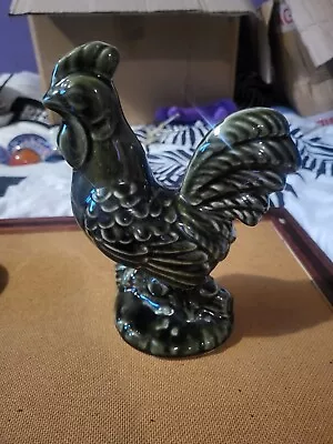 Buy Vintage Pottery/ceramic  Cockerell Rooster Dark Green Glaze Country Kitchen • 15£