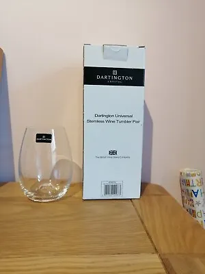 Buy Dartington Crystal Universal Stemless Wine Glass/Tumbler Pair, BNIB, Unused • 12£