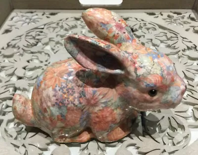 Buy Global Studio Cornwall Bridlington Park Rose Style Ceramic Bunny Rabbit Ornament • 18£