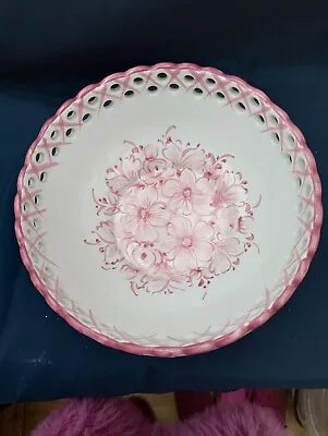 Buy Beautiful Vintage Vestal Portugal 885 Pink Pottery Reticulated Bowl  • 12.99£