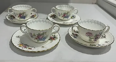 Buy 4x Vintage Minton Marlow Bone China Tea Cup & Saucer Set Made England • 19.60£