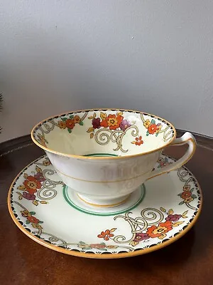 Buy George Jones & Sons Crescent Henley Harrods Limited Floral Tea Cup & Saucer 1930 • 17.26£