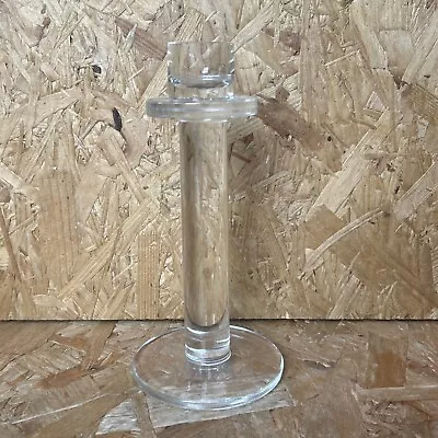 Buy Vintage Clear Crystal Glass Pedestal Candlestick Holder & Drip Tray 18cm • 9.99£