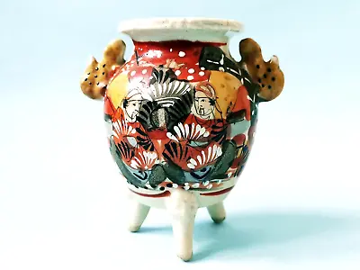 Buy Vtg Japanese Satsuma Pottery Ceramic Pen Paint Brushes Legged Pot Vase Planter • 19.99£