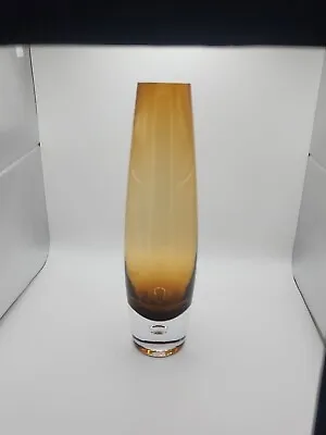 Buy 1960's Swedish Art Glass Amber Encased Vase • 40£