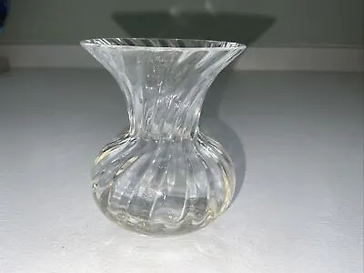 Buy Vintage Dartington Lead Crystal Vase -Etruscan -Ripple Glass 3  Tall-thrower • 4£