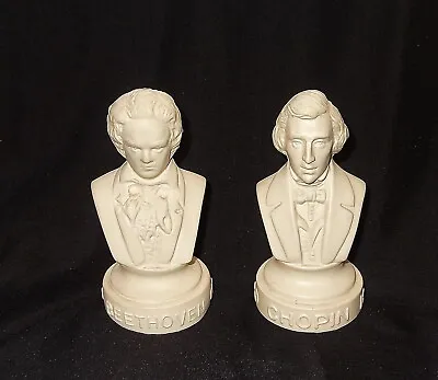 Buy 2 Halbe Statues Bust Beethoven And Chopin Bust Statuettes 4  Set Vintage Set • 9.44£