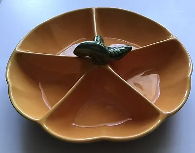 Buy Olfaire Portugal Majolica Pumpkin Divided Serving Dish Ceramic Bowl Glossy • 13.47£