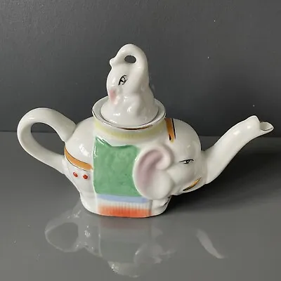 Buy Chinese Elephant Tea Pot Novelty Ceramic Chinese Hand Painted Retro Ornament • 8£