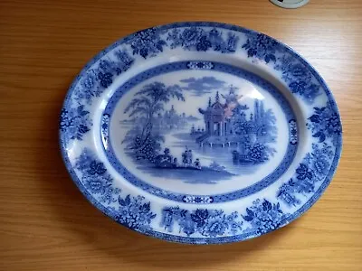 Buy Antique Doulton Burslem Madras Blue & White Platter, Serving Plate C.1906 - 16  • 35£