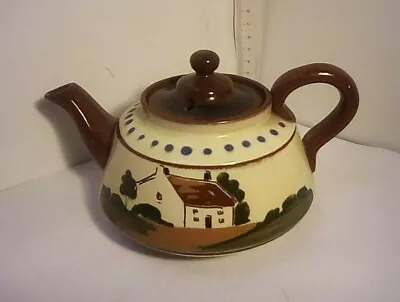Buy Watcombe Pottery TORQUAY Tea Pot Cottage And Motto Design  10.5 Cm • 6£