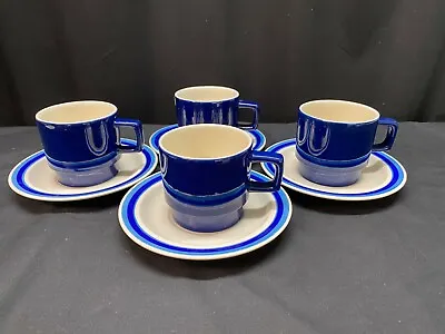 Buy Royal China ~ Majestic Ironstone ~ Blue ~ Set Of 4 ~ Cups & Saucers ~ 3  Tall • 30.73£