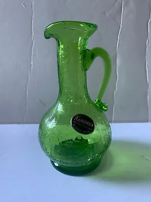 Buy KANAWHA Green Crackle Glass Vintage Small Pitcher 6  Pre-Owned • 14.93£