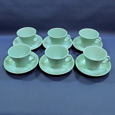 Buy Wood's Ware Beryl Tea Cups And Saucers X 6 • 20£