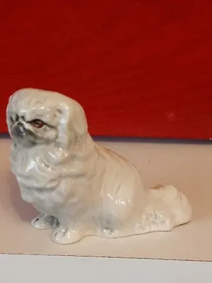 Buy BRANKSOME CHINA SEATED PEKINGESE DOG IN WHITE..5.5cm TALL..EXCELLENT CONDITION  • 4.50£