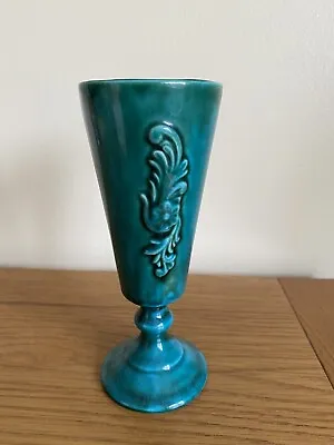 Buy VINTAGE Anglia Pottery Turquoise Blue Vase AP 149 Excellent Condition • 9£