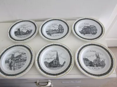 Buy The Canterbury Collection Macclesfield Set Of 6 Plates Ltd Ed 8/75 18 Carat Gold • 40£
