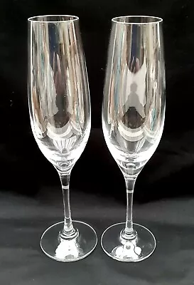 Buy 2 Dartington Crystal Champagne Glasses / Flutes (9-7/8 ) BRIDE & GROOM WEDDING ? • 24.99£