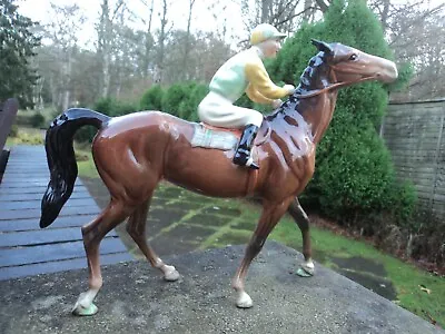 Buy Vintage Beswick Early 1940's Racehorse And Jockey C/w 1-stripes On Saddlecloth). • 299.99£