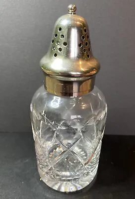 Buy Cut Glass Sugar Shaker With Silver Plate Collar And Top 17 Cm High • 12£