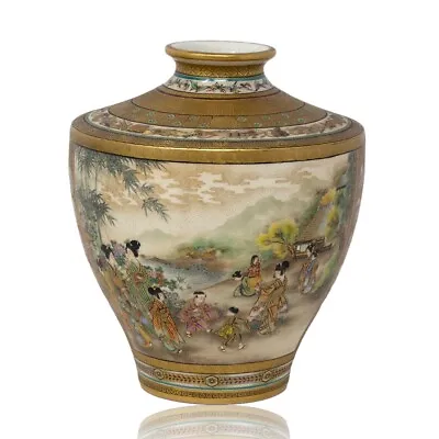 Buy Japanese Meiji Period (1868-1912) Satsuma Vase Okamoto Ryozan For Yasuda Company • 8,500£