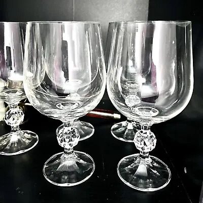 Buy Set Of 5 Claudia Crystal Water Goblets. 8oz Glass. Czech Bohemia. Import Assoc. • 33.72£