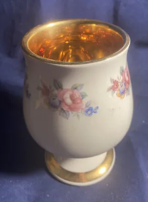 Buy Prinknash Abbey Pottery Goblet With Floral Design, Stunning Gold Gilding. • 6£