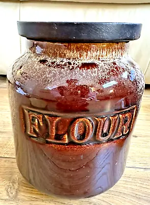 Buy VINTAGE Fosters Pottery Ceramic FLOUR Jar At REDRUTH Cornwall- Each 1 Unique 8'' • 24£