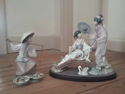 Buy Lladro Lot Of 3 Porcelain Figures Springtime Statuette In Japan  • 334.03£