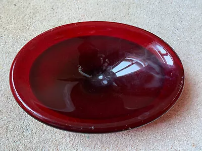 Buy Whitefriars Glass Dish Geoffrey Baxter Ruby Red Dish 8 Inch • 16£