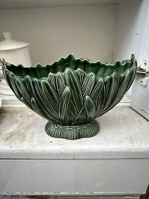 Buy Genuine SylvaC No.2456 Large Hyacinth Leaf Pattern Vintage Green Vase / Planter • 10£