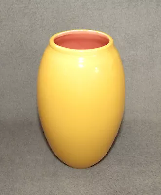 Buy Vintage LINDT STYMEIST COLORWAYS Yellow Pottery Vase – Pink Interior - 7” Tall • 21.13£