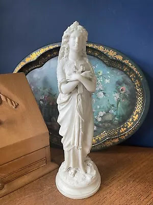Buy Vintage Parian Ware Lady Holding A Crucifix Figurine  • 65£