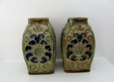 Buy Royal Doulton Lambeth Stoneware Antique Vases - Emily Mr Welch - Perfect !! • 130£